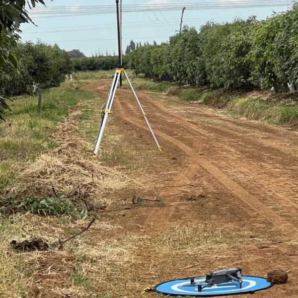 Drone and GNSS survey equipment supporting agricultural mapping