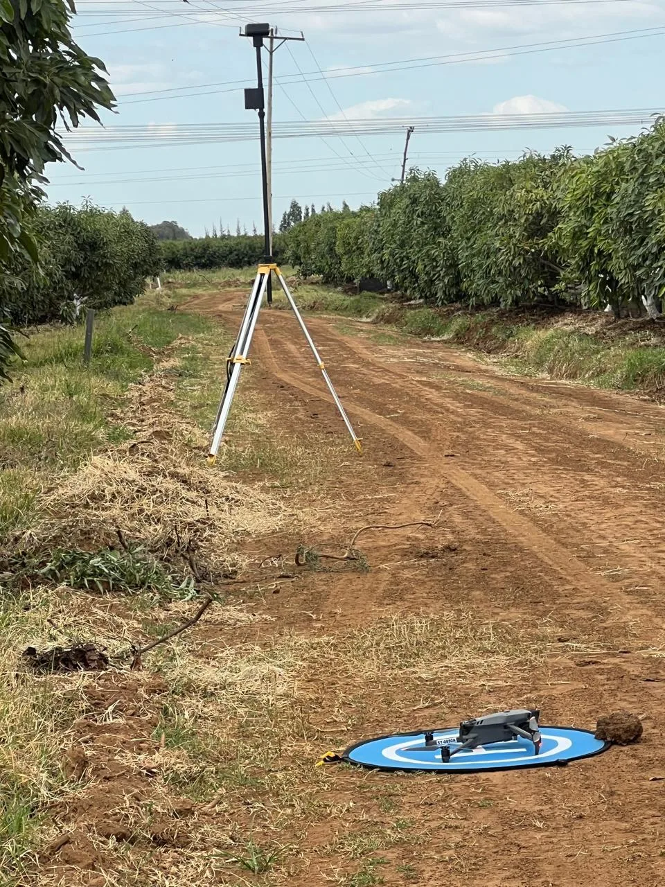 Drone and GNSS survey equipment supporting agricultural mapping