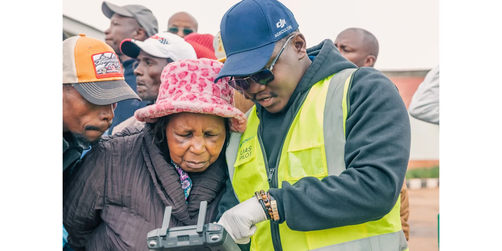 Community members learning about responsible drone operations