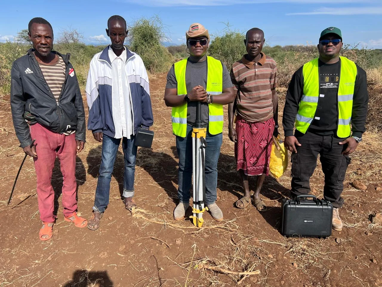 Sonetarc Foundation field team with community members during a land survey